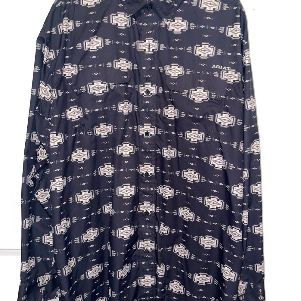 Ariat Black and White Casual Button Down Shirt